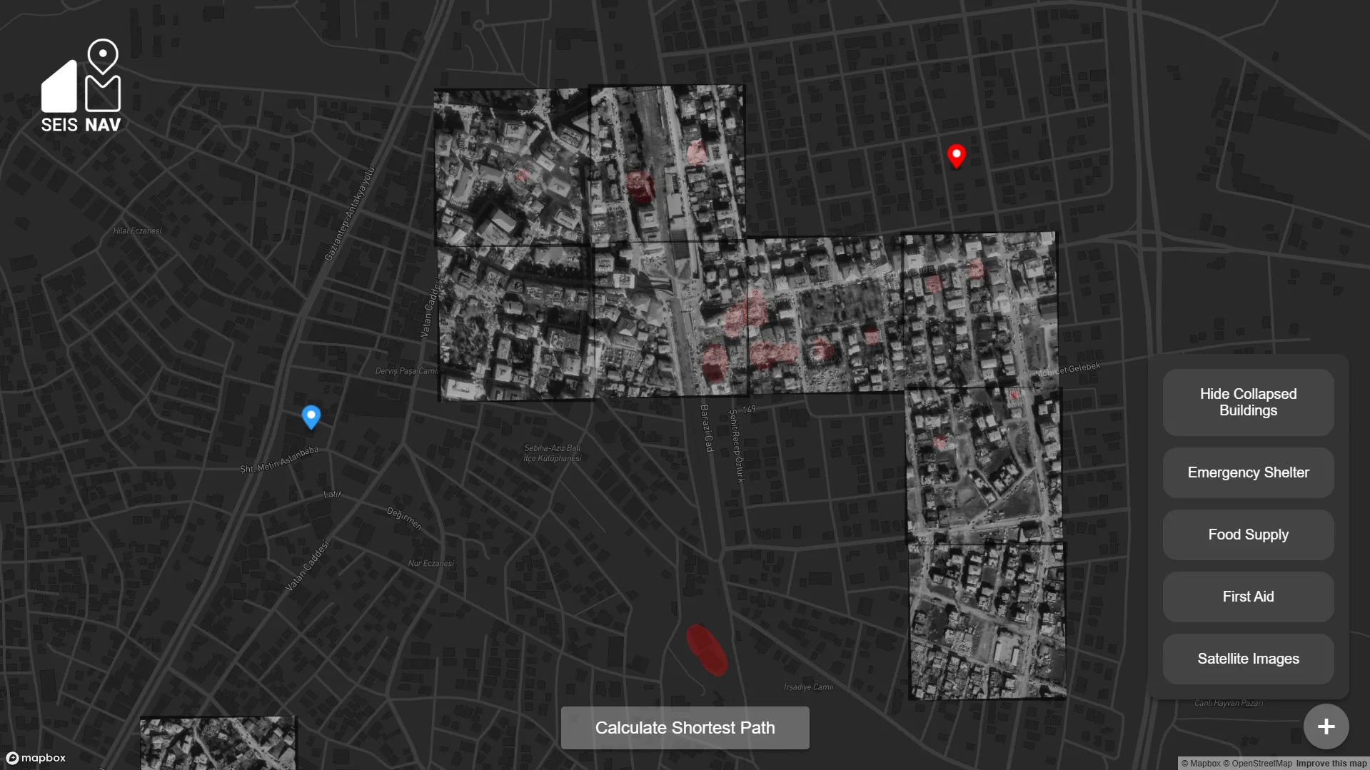 Collapsed building detection masks